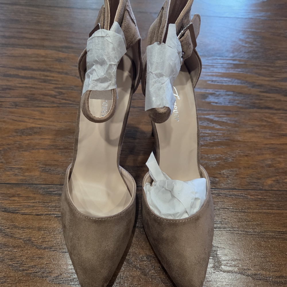 Elegant Suede Brown Women's Heels